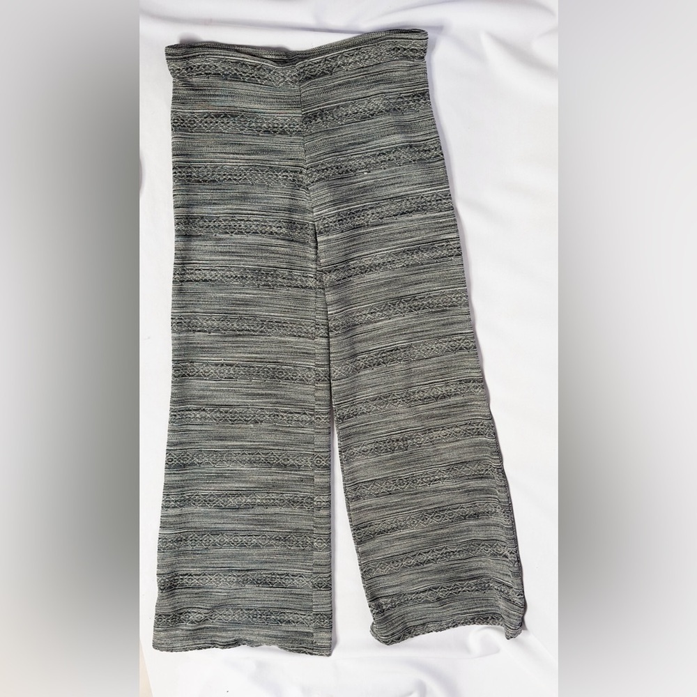 Handmade Black pattern loose flare pants